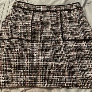 Black pink white twill pencil mini skirt adorable